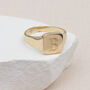 Personalised Ladies 9ct Yellow Gold Square Signet Ring, thumbnail 2 of 5
