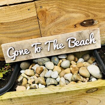 Gone To The Beach Reclaimed Wooden Swim Sign, 4 of 4