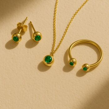 Emerald Solitaire Necklace, 5 of 6