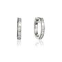 Diamond Style Baguette Medium Hoop Earrings, thumbnail 4 of 6