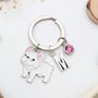 Personalised White French Bulldog Keyring, thumbnail 1 of 9