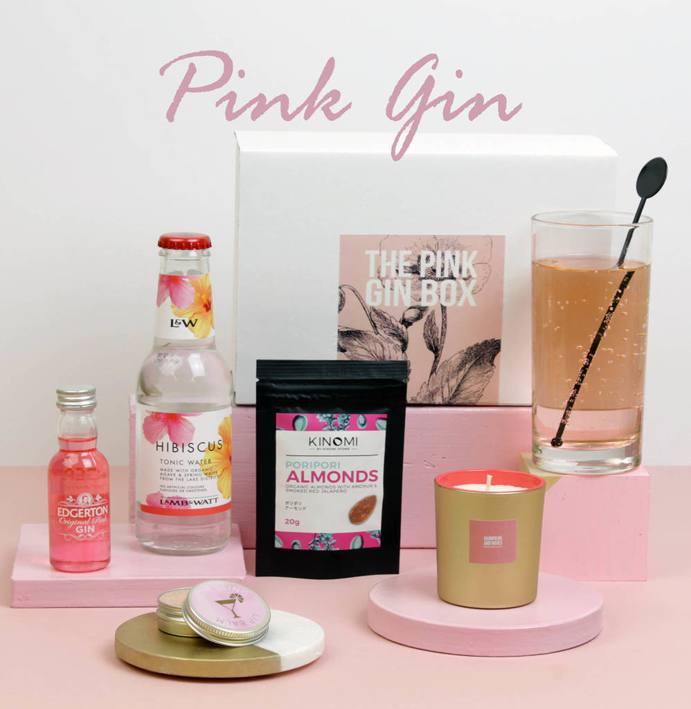 Download pink gin gift box with pink gin bottle by hearth & heritage ltd | notonthehighstreet.com