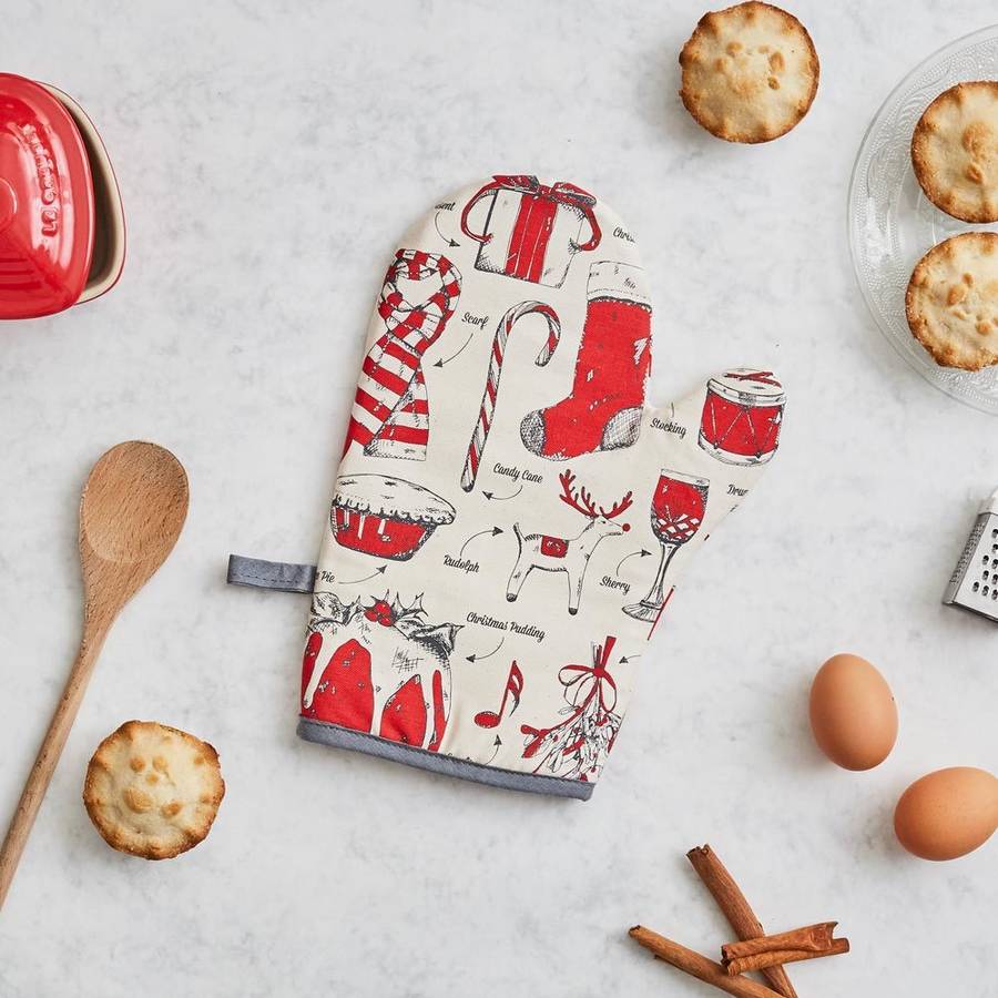 christmas delights oven mitt by victoria eggs | notonthehighstreet.com