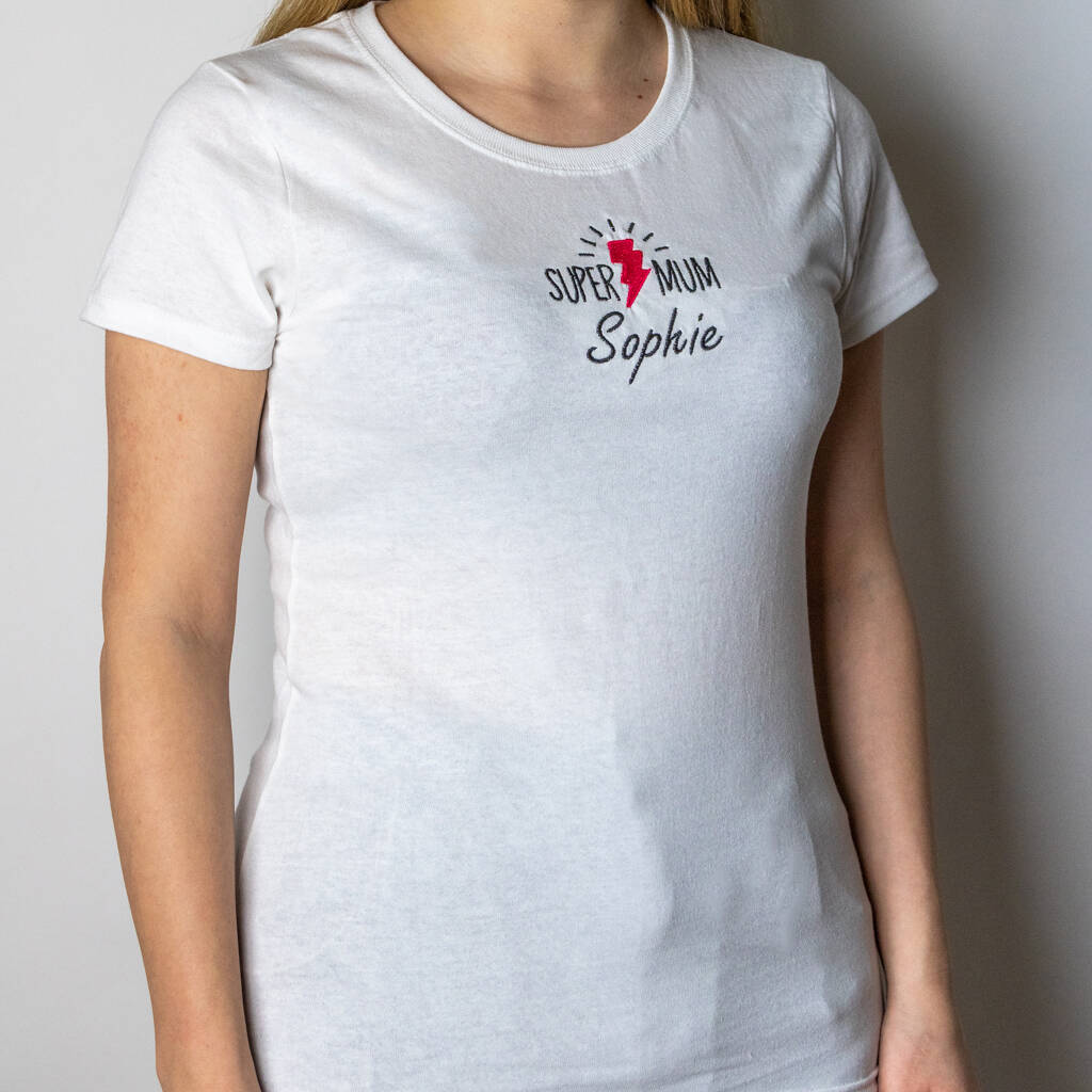 Embroidered 'Super Mum' Mother's Day T Shirt By Able Labels