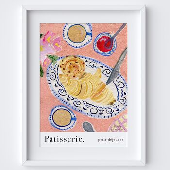 French Pâtisserie Art Print Watercolour Pastry Poster, 2 of 2