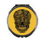 Day Of The Dead Compact Mirror Yellow Black, thumbnail 1 of 10