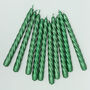 G Decor Coraline Verdéline Set Of Two, 10 Or 20 Forest Green Twisted Dinner And Taper Candles, thumbnail 2 of 3