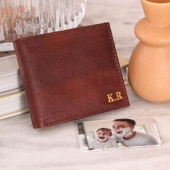 Personalised Mens Leather Wallet And Photo Keepsake, 6 of 6