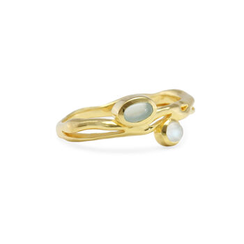 Aqua Chalcedony And Moonstone Gold Vermeil Ring, 4 of 6