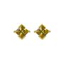 Yellow Gold Princess Cut Birthstone Earrings November Topaz, thumbnail 2 of 5