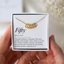 Gift For 50th Birthday, Five Rings Necklace, 50th Birthday Jewellery, thumbnail 1 of 8