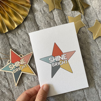 Shine Bright Star Card With Removable Wooden Decoration, 2 of 3