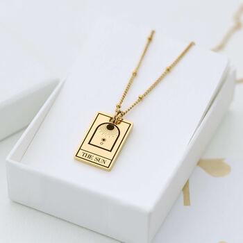 Engraved Minimalist Tarot Card Necklace, 2 of 12