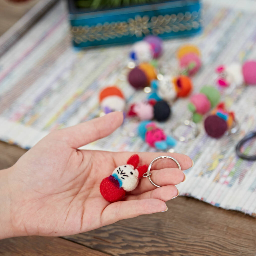 Image of Felt Kitty Keyring