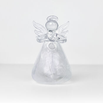 Feather Filled Memorial Glass Angel Ornament, 5 of 6