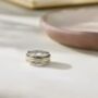 Oxidised Sterling Silver Fidget Spinner Ring With Golden Bands, thumbnail 2 of 7