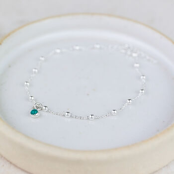 Sterling Silver Birthstone Satellite Chain Bracelet, 2 of 4