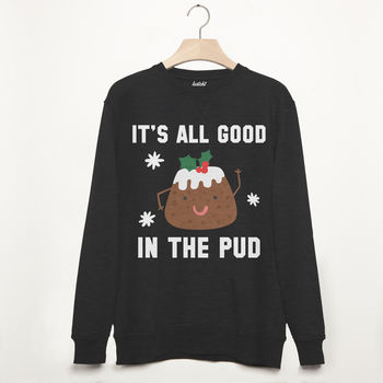 It's All Good In The Pud Men's Christmas Sweatshirt, 3 of 3