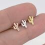 Tiny Cactus Stud Earrings In Sterling Silver, thumbnail 3 of 12