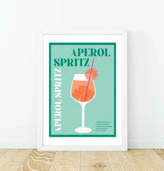 Aperol Spritz Cocktail Poster, 5 of 6
