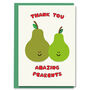 Cute Thank You Amazing Parents Pear Pun Card, thumbnail 1 of 2