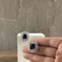 Akira Blue And Silver Oversized Studs, thumbnail 4 of 5