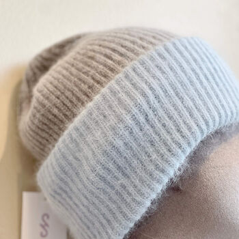 Colour Block Angora Knit Beanie Hat, 7 of 12