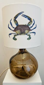 Smokey Grey 24cm Recycled Handmade Glass Table Lamp, 4 of 6