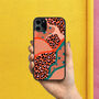 Abstract Orange Leopard Print iPhone Case, thumbnail 1 of 2
