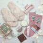 Luxury Christmas Gift For Her – Cosy Slippers, Festive Socks, Candle And Body Pamper Set, thumbnail 2 of 12