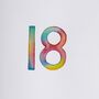 Handmade 18th Birthday Rainbow Watercolour Card, thumbnail 5 of 6