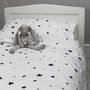 Navy Embroidered Star Cot Bed Duvet And Pillowcase Set, thumbnail 1 of 4