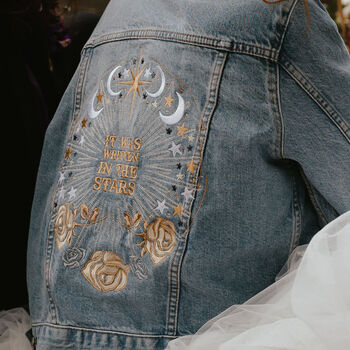 Custom Denim Bridal Jacket It Was Written In The Stars, 5 of 8