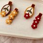 Embroidered Flower Hair Slides, thumbnail 1 of 4