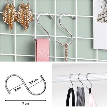 Set Of Two Wall Decor Grid Panels Photo Display Hooks, 6 of 12