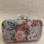 Grey Floral Handcrafted Bow Clasp Clutch Bag, thumbnail 6 of 6