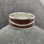 Silver Wave Ring With Dark Oak Inlay, thumbnail 6 of 10