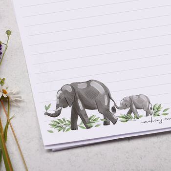 A4 Watercolour Elephant Letter Writing Paper, 2 of 4