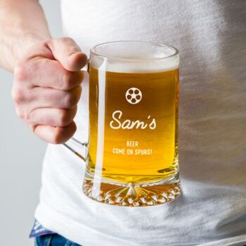 Personalised Engraved Beer Tankard Sports Gift For Men Dad, 5 of 7