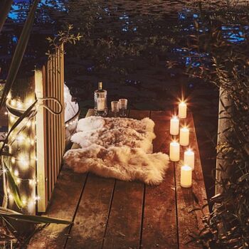 Set Of Two Indoor / Outdoor White LED Pillar Candles, 3 of 5