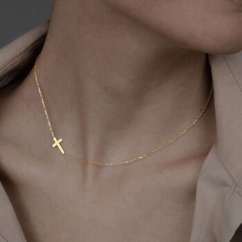 Sideways Cross Necklace, 4 of 10