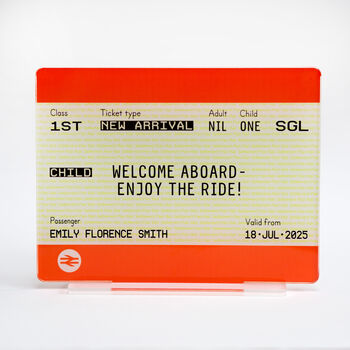 Personalised Train Ticket New Baby Gift, 4 of 4