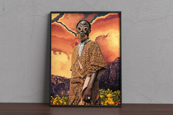 African Ivory Coast Dan Mask Collage Portrait Art Print, 2 of 7