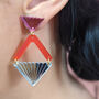 Colourful Acrylic Fan Shaped Earrings, thumbnail 8 of 8