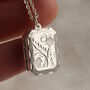 Sterling Silver Engraved Heirloom Locket Necklace, thumbnail 1 of 11