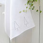 Embroidered Linen Nordic Trees Tea Towel, thumbnail 4 of 5