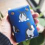 Personalised Blue Playing Card Case With Rabbits Print, thumbnail 3 of 6