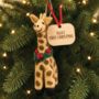 Personalised Felt Giraffe Christmas Bauble, thumbnail 1 of 4