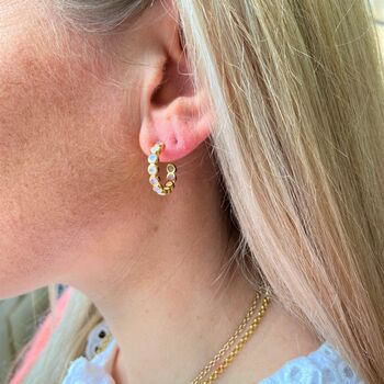 Ortigia Moonstone Hoop Earrings, 2 of 4