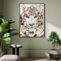 Textured Grunge Tiger Gold White Art Print, thumbnail 2 of 6